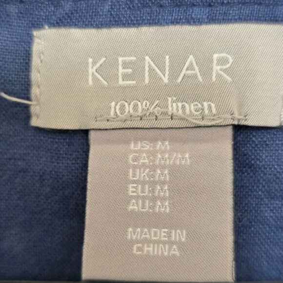 Kenar 100% Linen Women's Lightweight Blue Hooded Anorak Granny core Boho Jacket - Picture 8 of 9